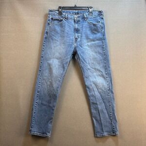 Levi Strauss 505 Mens‎ W38 L32 Blue Wash Straight Fit Denim Jeans Pants